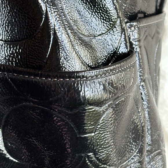 Coach Black Shoulder Bag with Embossed Pattern - Picture 13 of 15